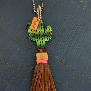 Consuela Spike Charm - Cactus Keychain with Brown Tassel